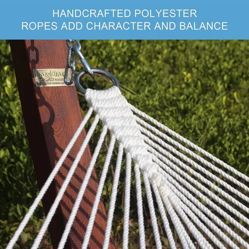 Miniatura 6 de Lazy Daze Hammocks - Hamaca doble de tela acolchada de 12 pies con barras de suspensión y almohada desmontable, capacidad de carga de 450 libras
