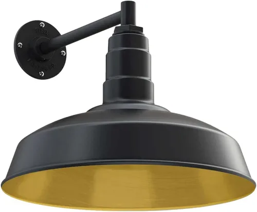 Miniatura 76 de Steel Lighting Co. Gardena - Luz de granero Montaje en pared al aire libre Cúpula de 16 pulgadas Cuello de cisne de 16 pulgadas Luz