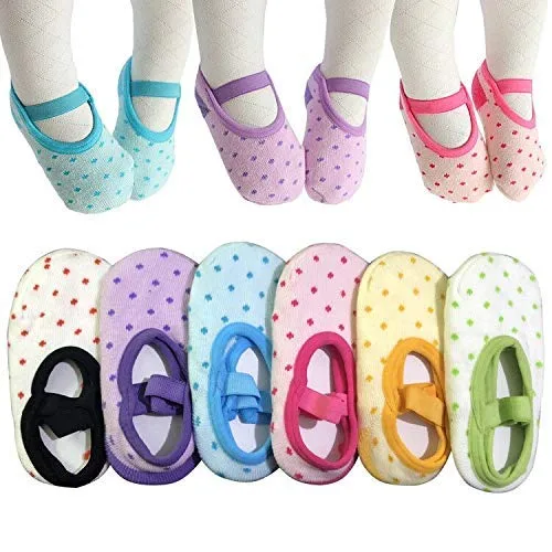 Calcetines antideslizantes para niña, para regalo de bebé, no se desliza, calcetines de ballet con correa, sin mostrar calcetines de la tripulación,