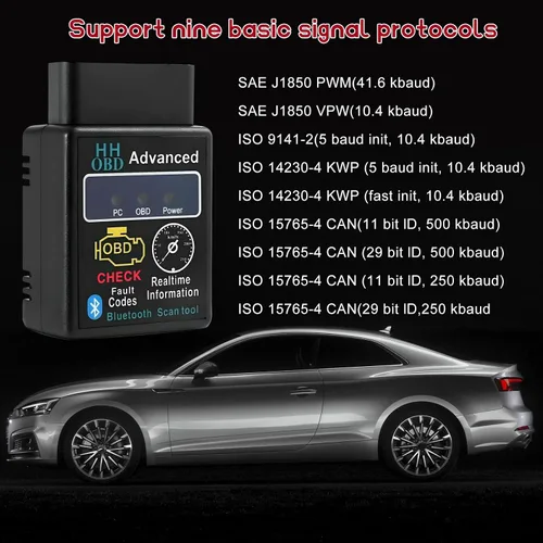 Miniatura 4 de Escáner Bluetooth OBD2 para Coche, Lector de Códigos de Diagnóstico Inalámbrico OBD II, Herramienta de Escaneo Bluetooth, Adaptador Universal