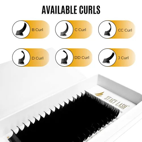 Miniatura 3 de STACY LASH - Pestañas individuales de visón semipermanentes Volumen y extensiones de pestañas clásicas Pestañas rizadas D Suministros