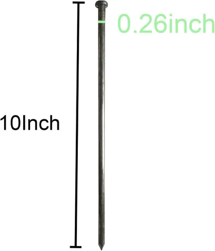 Miniatura 2 de Estacas de metal para paisaje, 10 pulgadas, 50 piezas de estacas de anclaje para bordes de carpa, bordes de pavimentación, estacas de césped Negro