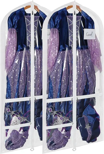 Miniatura 21 de Univivi Bolsas de PVC transparente para disfraz de baile, bolsa de ropa de 35 pulgadas para competiciones de baile, con 3 bolsillos separados