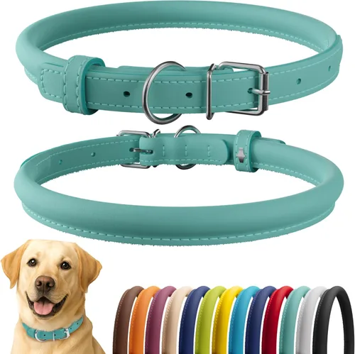 Miniatura 63 de CollarDirect Collar de perro con tachuelas, collares de cuero para mascotas para perros pequeños, medianos y grandes, acolchado suave, marrón, negro