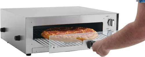 Miniatura 4 de Kratos 29M-037 16" Horno de pizza eléctrico comercial para encimera, 120V, 1700 vatios, horno de pizza de acero inoxidable con puerta de vidrio