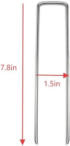 Miniatura 2 de Estacas de jardín - 8 pulgadas en forma de U, paquete de 50 Galvanizado y resistente al óxido para un uso duradero en exteriores. Perfecto