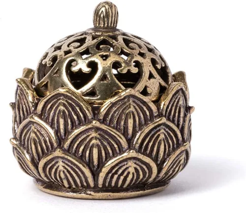 Soporte de incienso de loto,Quemador de cono de olor pequeño,Mini regalo de decoración de flor de loto de estilo asiático 1 Lotus