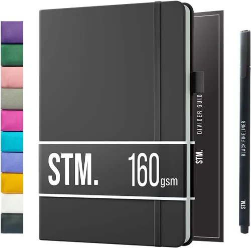 Miniatura 20 de Cuaderno de diario con puntos y cuadrícula A5 Cuadernos diarios en blanco para escritura personal, trabajo, mujeres Papel grueso de 120gsm, tapa