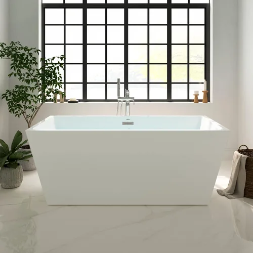 Miniatura 15 de FerdY Maui Bañera Independiente de 67" Elegante Bañera de Remojo Independiente, Blanco Brillante, Certificado cUPC, Conjunto de Drenaje y Drenaje