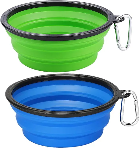 Miniatura 11 de Kytely Tazones grandes plegables para perros, paquete de 2 tazones plegables de viaje para perros de 34 onzas, cuenco portátil para alimentos