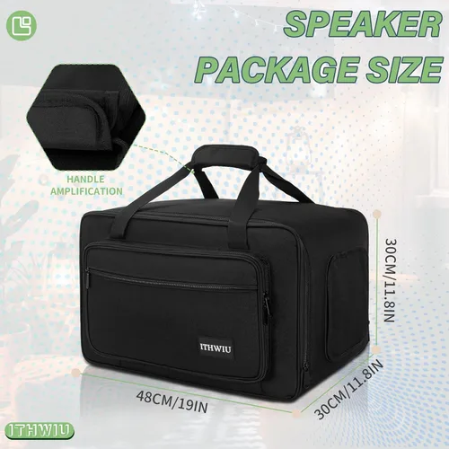 Miniatura 2 de Bolsa de transporte para altavoces con esponja gruesa para gabinetes de altavoces compactos de 8 pulgadas; resistente se adapta a QSC K8, Yamaha