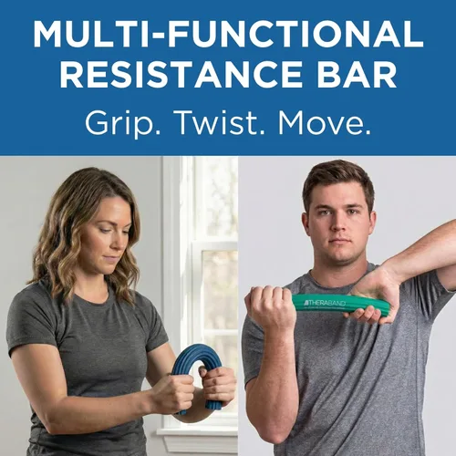 Miniatura 6 de THERABAND FlexBar, Resistance Bars for Tennis Elbow & Grip Strength, Color-Coded Therapy Bars for Tendonitis & Golfer’s Elbow Verde/Azul