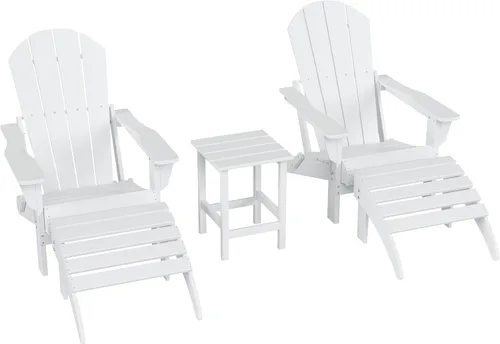 Miniatura 53 de WestinTrends Reposapiés otomano Adirondack para patio al aire libre, taburete de madera de polietileno para todo tipo de clima, ampliamente Azul