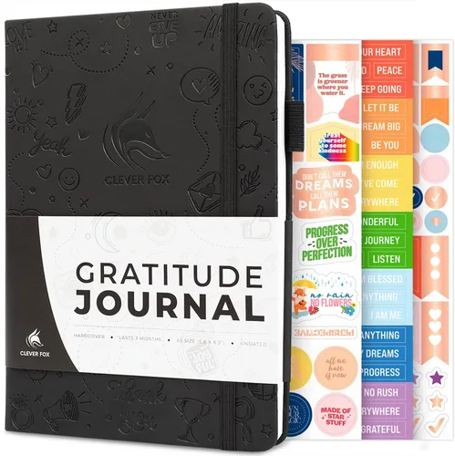 Miniatura 23 de Clever Fox Diario de gratitud grande – Diario de felicidad, positividad y afirmación – Cuaderno diario inspirador, 3 meses, 8.3 x 11 pulgadas