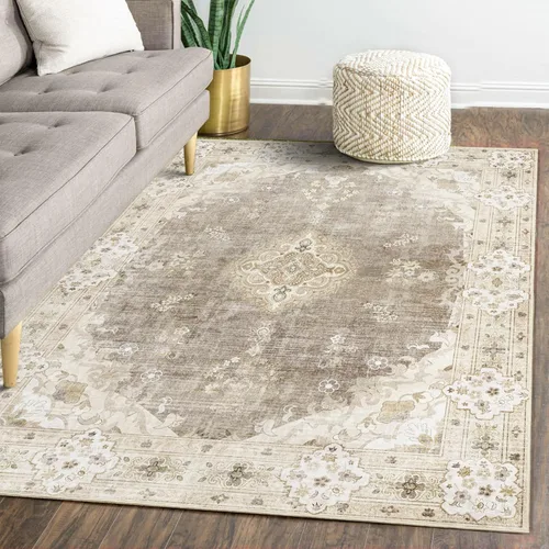 Miniatura 98 de Alfombra Verde MUJOO de 8'x10', Alfombras de Área para Sala de Estar, Alfombras Lavables, Alfombra Grande de Área, Alfombra Boho de Área de 8'x10