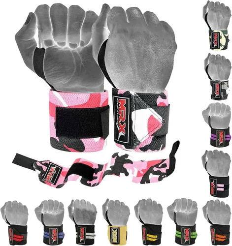 Miniatura 10 de MRX - Muñequeras para levantamiento de pesas, entrenamiento de gimnasio, soporte de muñeca, fisicoculturismo, entrenamiento, envoltura para Púrpura