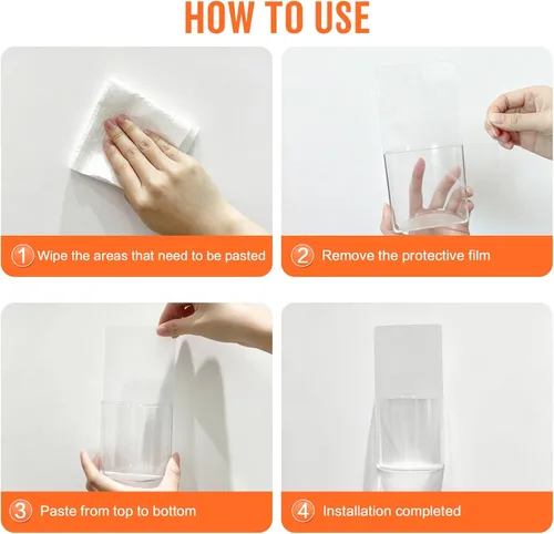 Miniatura 3 de Soporte para control remoto de pared, sin daños, paquete de 2 unidades, soporte remoto adhesivo transparente para cama, caja de almacenamiento