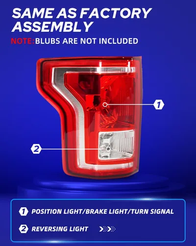 Miniatura 4 de AUTOONE F150 Ensamble de luz trasera lámparas traseras de reemplazo para Ford F-150 SSV 2016 2017 / 2015 2016 2017 Ford F-150 Lariat, XL, XLT, lado