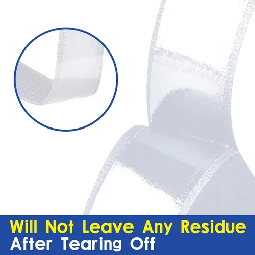 Miniatura 4 de Rollo de Cinta de Velcro Autoadhesiva Blanca de 1 Pulgada x 82 Pies con Respaldo Adhesivo, Tiras de Velcro de Nailon Resistente con Adhesivo, Cinta