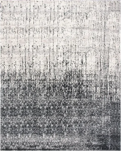 Miniatura 3 de SAFAVIEH Retro Collection - Alfombra de área de 8 x 10 pies, negro y gris claro, diseño abstracto moderno, no desprende pelusa y de fácil cuidado