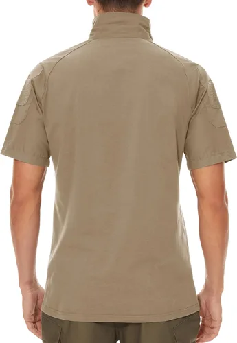 Miniatura 31 de MAGCOMSEN Camisas militares tácticas para hombre con cremallera de 1/4, manga corta, ajustada, camisa de camuflaje
