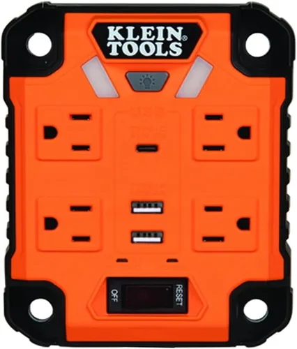 Miniatura 9 de Klein Tools 29601 Regleta magnética con protector de sobretensión, cable de extensión, 4 tomacorrientes, 3 puertos USB, cable de 5 pies, caja
