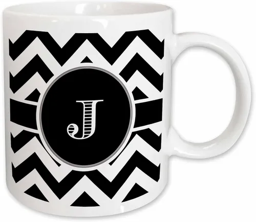 Miniatura 14 de 3dRose Taza, 15oz, Negro/Blanco
