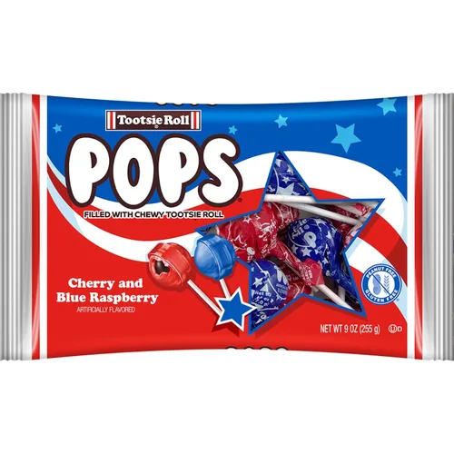 Patriotic Tootsie Roll Pops, sabores de cereza y frambuesa azul