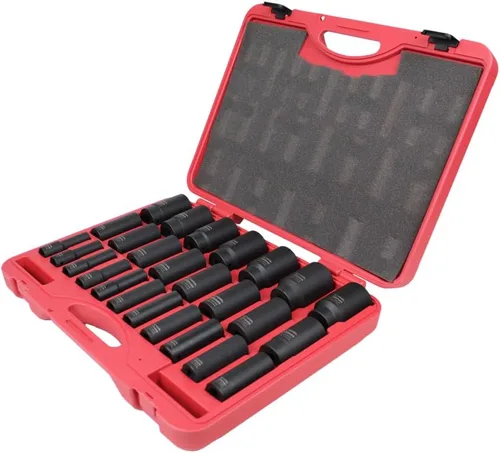 Miniatura 3 de K Tool International 38202 Juego de llaves de vaso de impacto métricas profundas con unidad de 1/2 pulgada para garajes, talleres de reparación