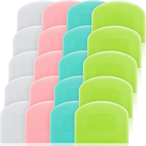 Thyle Juego de 20 raspadores de masa de plástico, multiusos, espátula flexible para cocina, herramienta para hornear, pasteles, pan, pizza,