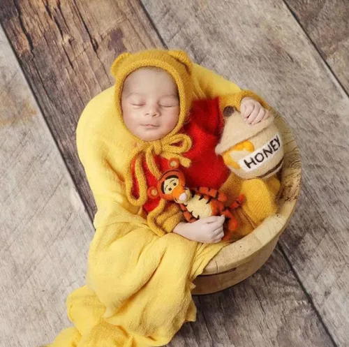Miniatura 4 de Moda recién nacido niños niñas bebé sesión de fotos accesorios trajes ganchillo ropa mohair sombrero pantalones fotografía accesorios disfraz