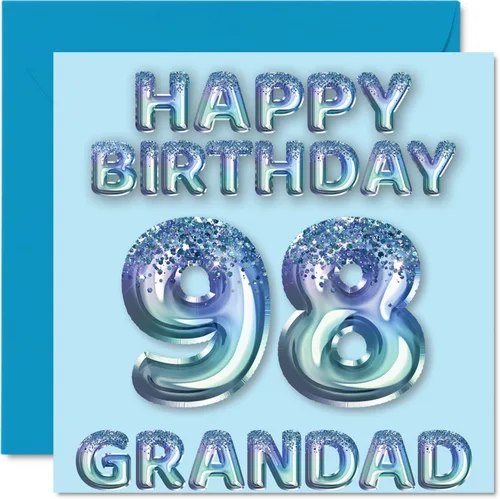 Miniatura 9 de Stuff4 Tarjeta de primer cumpleaños para niños, globo de fiesta con purpurina azul, tarjetas de feliz cumpleaños para niño de 1 año, nieto, hijo, 57