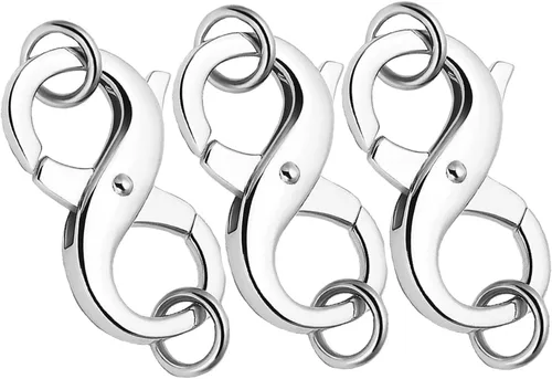Miniatura 18 de Dailyacc S925 Abrazadera de Langosta de Doble Apertura en Plata de Ley y Oro, Extensiones de Collar y Pulsera, Cerraduras y Cierres para Joyería DIY