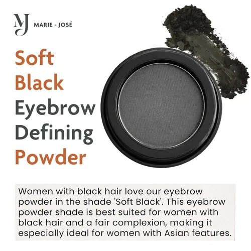 Miniatura 4 de Polvo de cejas en 9 DIFERENTES COLORE, Vegano y libre de crueldad, COLORACIÓN DE CEJAS SALUDABLE., Negro suave 8 - Negro suave