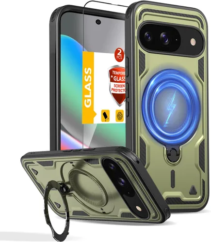 Miniatura 79 de Funda magnética para Google Pixel 9A compatible con cargador inalámbrico MagSafe, para Pixel 9A, funda de teléfono integrada de 360 °, con 2