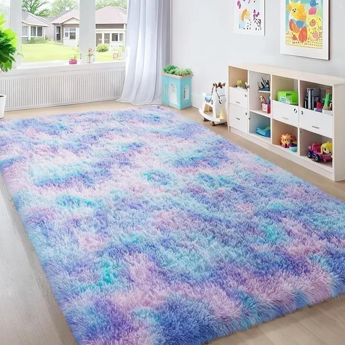 Miniatura 148 de Ophanie Alfombra Verde de Césped, Alfombras de Área para Dormitorio, Alfombra Shag Esponjosa de 4x6 pies, Suave Peluda Afelpada Linda para Niños 7