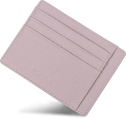 Miniatura 7 de VISOUL Soporte delgado para tarjetas de crédito para mujer, bloqueo RFID, cartera pequeña de cuero para mujer con bolsillo para monedas