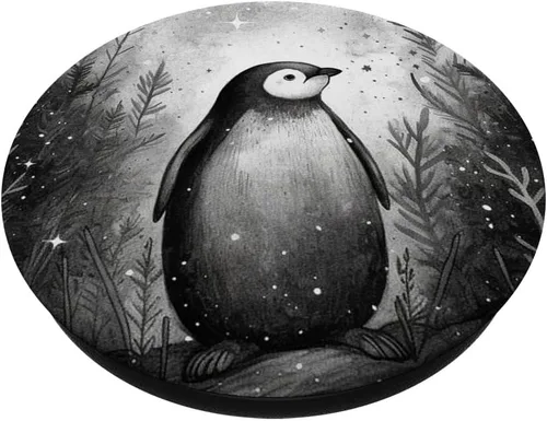 Miniatura 2 de PopSockets PopGrip estándar de pingüino floral vintage