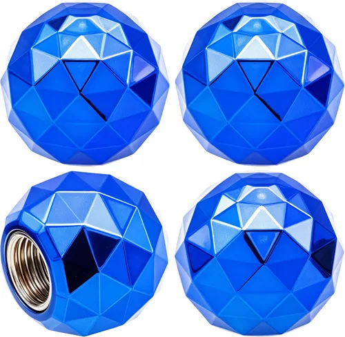 Miniatura 53 de 4 tapones de válvula de neumático estilo calavera, con anillo de goma O, cubiertas universales de vástago de válvula de neumático de núcleo de cobre