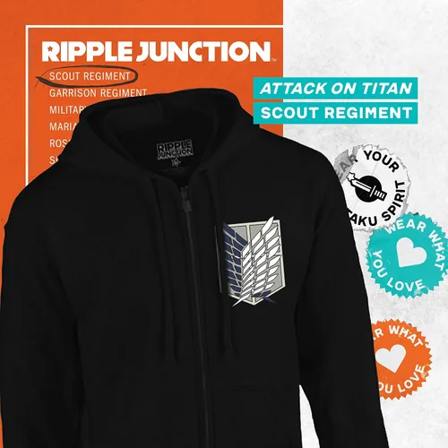 Miniatura 4 de Ripple Junction Attack on Titan Survey Corps Adult Unisex Zip Hoodie