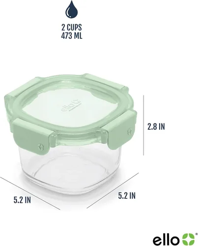 Miniatura 4 de Ello Color Lock 8PC Mixed Glass Food Storage Sets, Leak-Proof Glass Food Storage Containers 2 Copas: Festival
