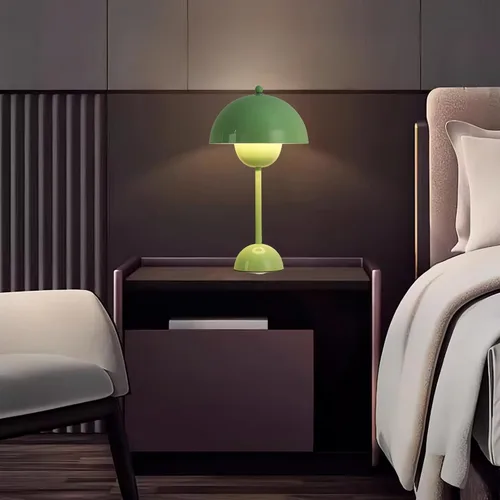 Miniatura 8 de COSYLUX Moderna lámpara de mesa pequeña para dormitorio, bonita lámpara de lectura con pantalla de cúpula reflectante para sala de estar, habitación