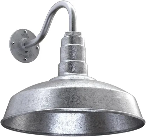 Miniatura 14 de Steel Lighting Co. Gardena - Luz de granero Montaje en pared al aire libre Cúpula de 16 pulgadas Cuello de cisne de 16 pulgadas Luz