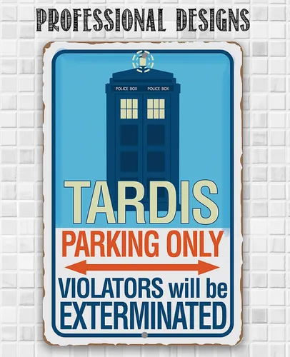 Miniatura 9 de Letrero de metal – Tardis Parking Only – Letrero de metal duradero – Uso en interiores y exteriores – Es una gran decoración para el hogar y regalo