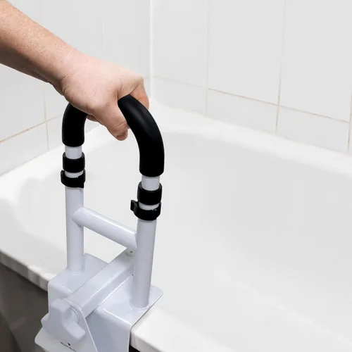 Miniatura 7 de Vaunn Medical - Riel de seguridad para bañera de altura ajustable, extensión extra de 17 a 20 pulgadas de alto, compatible con la ADA, mango