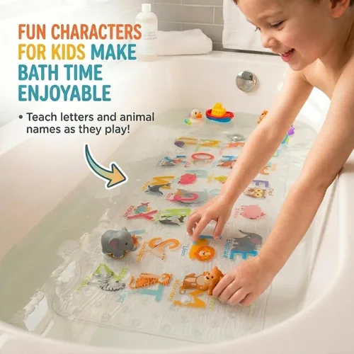 Miniatura 4 de Bonita alfombra de baño antideslizante de dibujos animados para bañera, tapete antideslizante para bañera para niños, tapete de ducha antideslizante