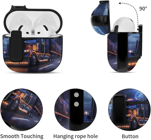 Miniatura 5 de Truck Thunder - Funda divertida compatible con AirPods 4 con bloqueo automático