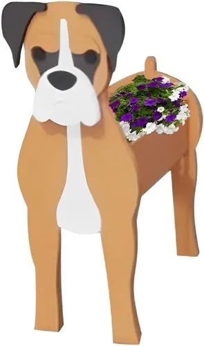 Miniatura 7 de Bamboo's Grocery LoKii Macetas de perro Boston Terrier, linda maceta de perro, contenedores de plantas con forma de animales, para plantas