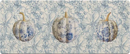 Tapete de baño con diseño de flores y azulejos de calabazas para bañera, antideslizante, de secado rápido y absorbente, de tierra de diatomeas, para
