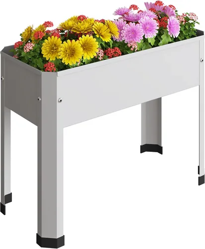 PROXRACER Cama de jardín elevada con patas desmontables, maceta de metal elevada para cultivar hierbas frescas, verduras, flores, suculentas y otras